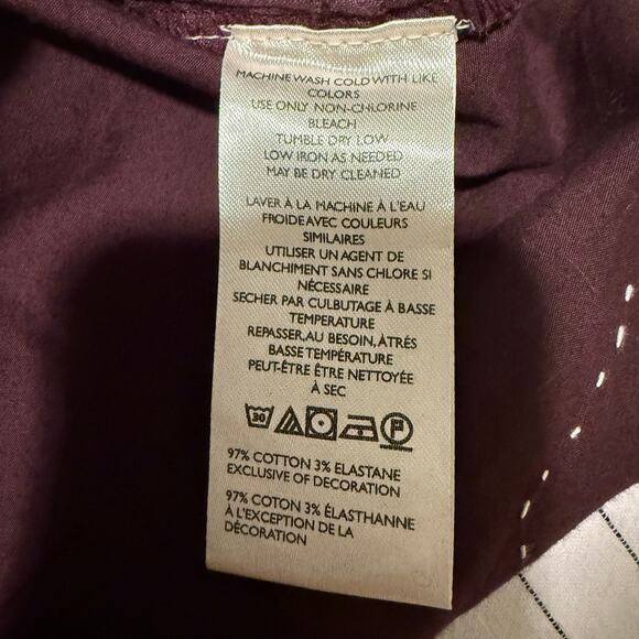 By Anthropologie Scallop-Hem Shorts drawstring maroon-ish brown 1X - Picture 7 of 12